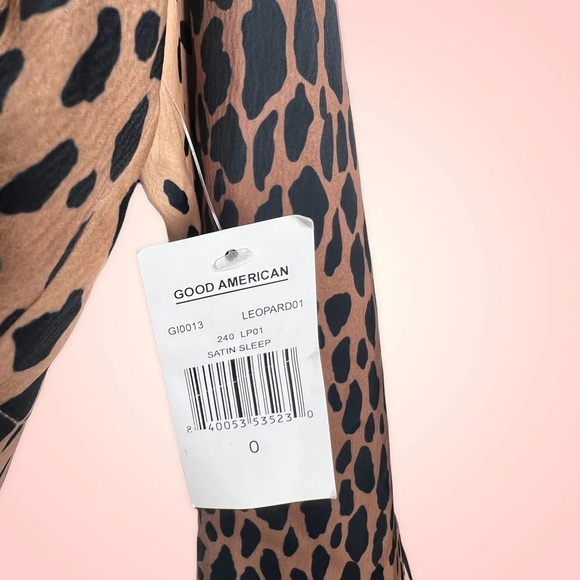 Nwt Good American leopard print satin pj set (Sz 0) - Picture 6 of 7